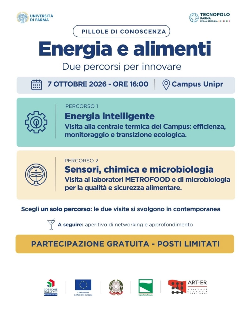 Pillole di conoscenza: il 7 ottobre i laboratori dell’Università di Parma aprono le porte alle imprese del territorio